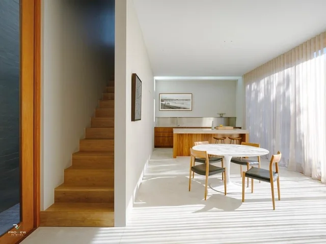 Finished dining area and staircase at the Queens Park renovation