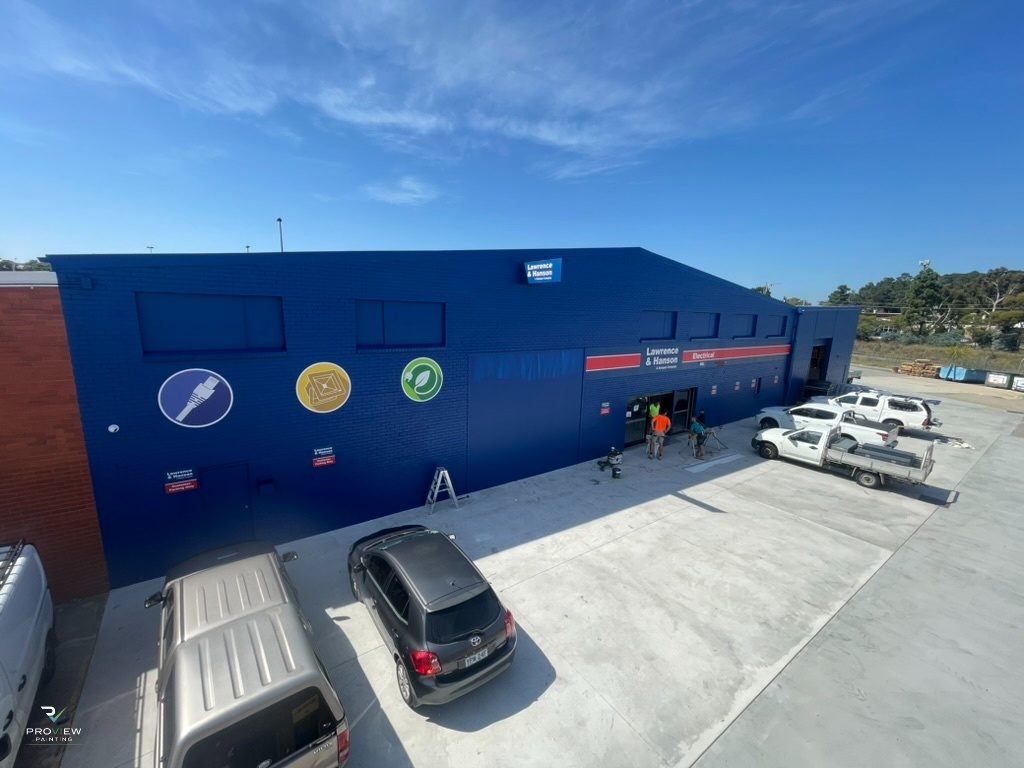 L&H Electrical completed — blue building