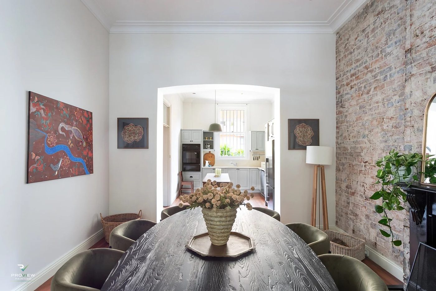 Potts Point — dining room through to kitchen
