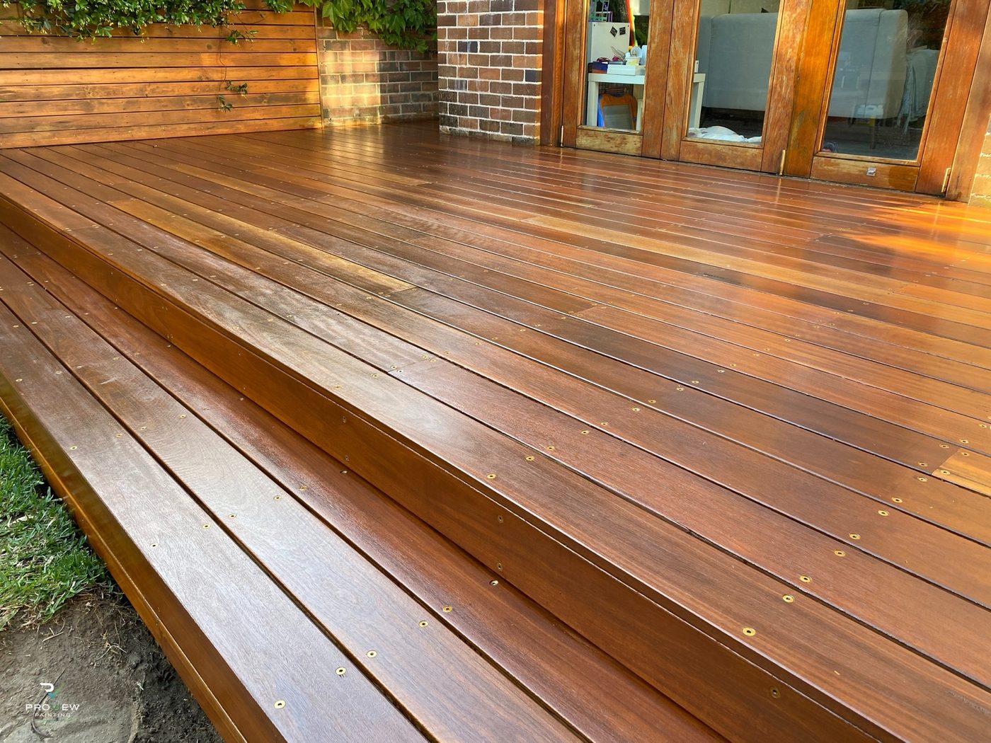 Freshly restored timber deck