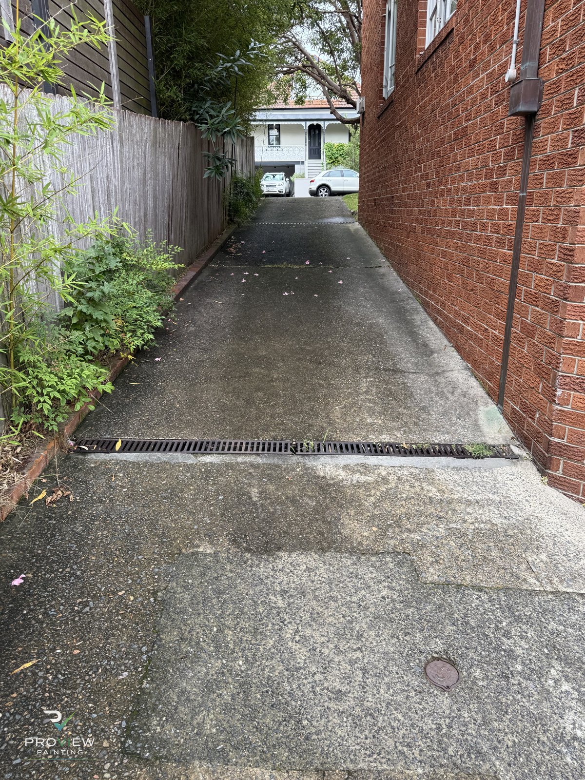 The side path before pressure washing